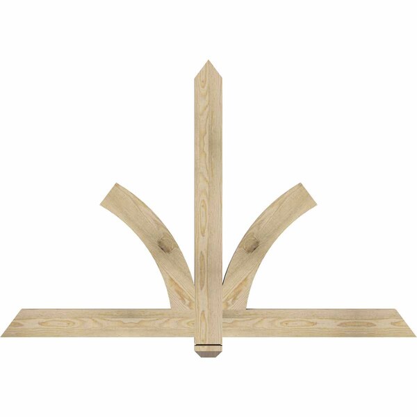 Ekena Millwork Redmond Rough Sawn Timber Gable Bracket, Douglas Fir, 60"W x 40"H x 2"D x 4"F, 16/12 Pitch GBW060X40X0204RED00RDF - main